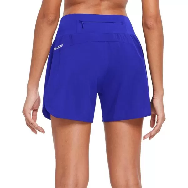 BALEAF Womens 5 Running Shorts with Liner Quick Dry High Waisted Athletic Gym Lined Shorts Workout Zipper PocketRoyal Blue