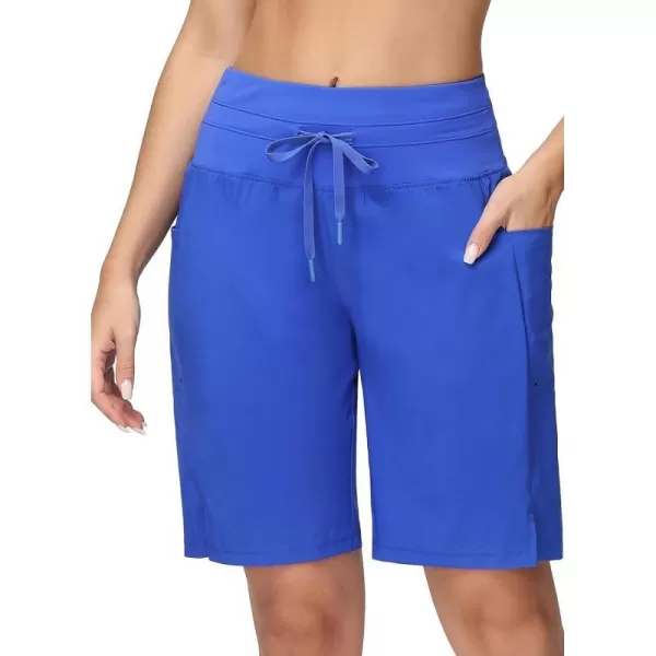 BALEAF Womens 789 Long Swim Board Shorts High Waisted Quick Dry Swimming Bottoms with Liner Pockets Beach Water Surf9 inches Dazzling Blue