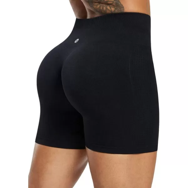 BALEAF Womens 8 7 5 Biker Shorts High Waist Workout Yoga Running Volleyball Spandex Shorts with Pockets5 inches Black  Seamless Design