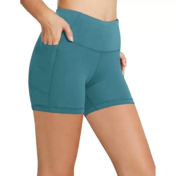 BALEAF Womens 8 7 5 Biker Shorts High Waist Workout Yoga Running Volleyball Spandex Shorts with Pockets5 inches Green