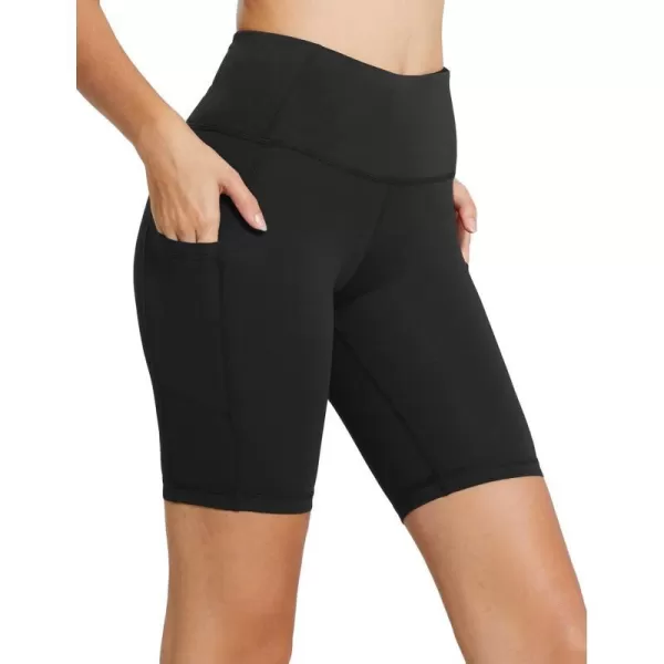 BALEAF Womens 8 7 5 Biker Shorts High Waist Workout Yoga Running Volleyball Spandex Shorts with Pockets8 inches Black