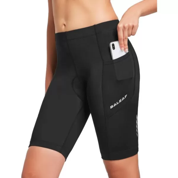 BALEAF Womens Bike Shorts Padded Cycling Bicycle Biking Spin Biker Shorts Padding Pocket UPF5002blackpocket