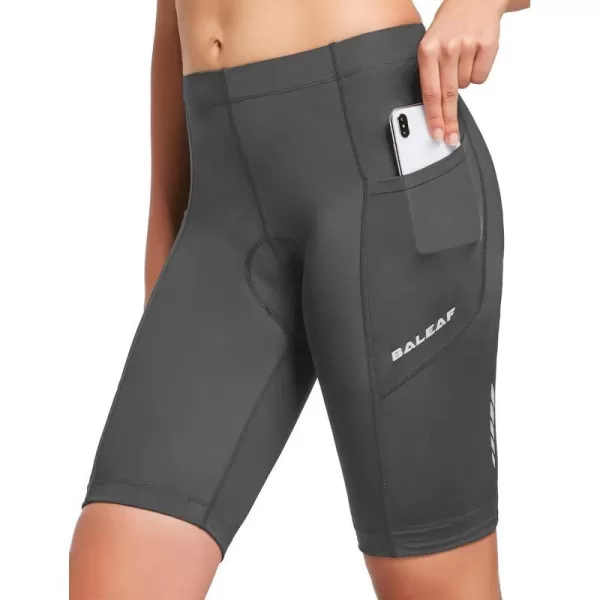 BALEAF Womens Bike Shorts Padded Cycling Bicycle Biking Spin Biker Shorts Padding Pocket UPF5002greypocket