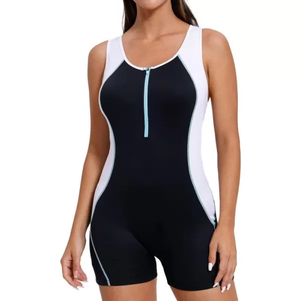 BALEAF Womens Boyleg One Piece Swimsuits Conservative Racerback Training Athletic Swimwear with Zipper Bathing SuitsBALEAF Womens Boyleg One Piece Swimsuits Conservative Racerback Training Athletic Swimwear with Zipper Bathing Suits