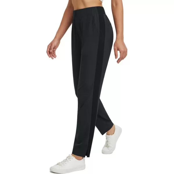 BALEAF Womens Golf Pants Ankle Sweatpants Stretch High Waist with Zipper Pockets Work Athletic Travel Petite UPF50Black