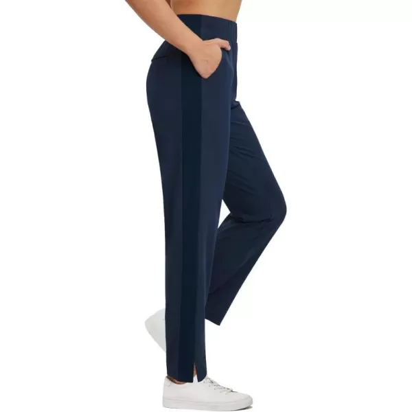 BALEAF Womens Golf Pants Ankle Sweatpants Stretch High Waist with Zipper Pockets Work Athletic Travel Petite UPF50Blue