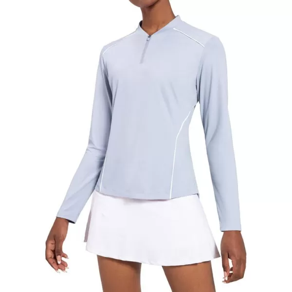 BALEAF Womens Golf Shirt Long Sleeve Tennis Moisture Wicking Shirt 14 Zip UPF50 Sun Protection Athletic TopsBlue