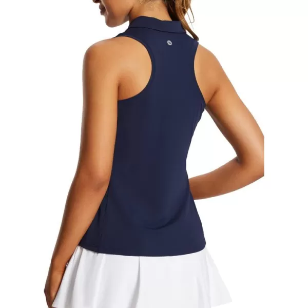 BALEAF Womens Golf Shirts Tank Tops Sleeveless Tennis Polo Racerback with Collar Athletic Tanks Quick DryRacerbackblue