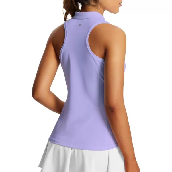 BALEAF Womens Golf Shirts Tank Tops Sleeveless Tennis Polo Racerback with Collar Athletic Tanks Quick DryRacerbackdark Lavender