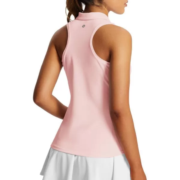 BALEAF Womens Golf Shirts Tank Tops Sleeveless Tennis Polo Racerback with Collar Athletic Tanks Quick DryRacerbackpink