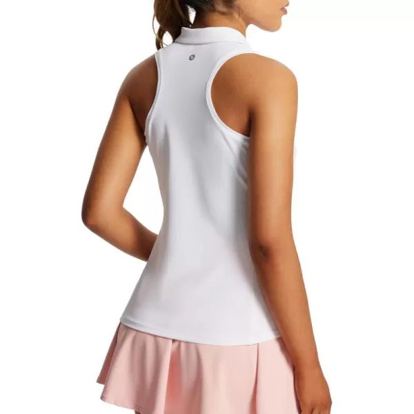 BALEAF Womens Golf Shirts Tank Tops Sleeveless Tennis Polo Racerback with Collar Athletic Tanks Quick DryRacerbackwhite