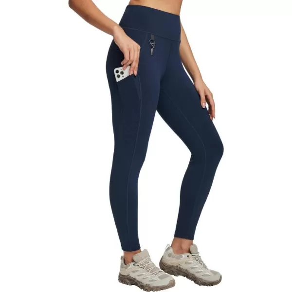 BALEAF Womens High Waist Leggings with 3 Pocket Ultra Soft Tummy Control Pants for Workout Hiking Athletic Yoga OutdoorNavy