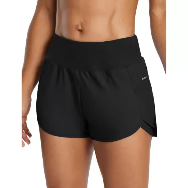 BALEAF Womens High Waisted Athletic Running Shorts with Liner 3 Workout Sports Shorts Quick DryBblack