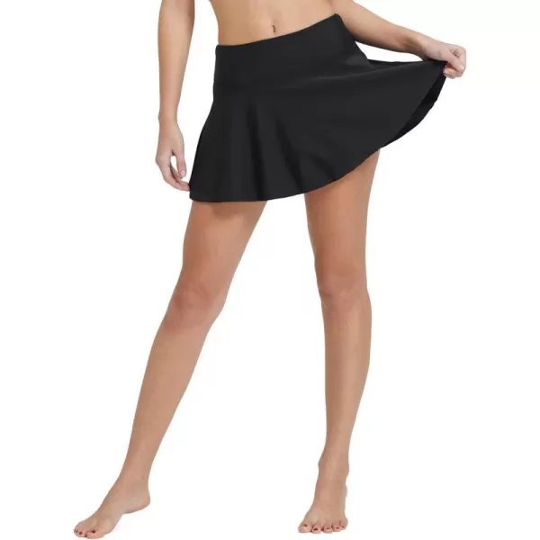 BALEAF Womens High Waisted Swim Skirt Bikini Tankini Bottom with Side PocketBlack Add 197 in Waisthigh