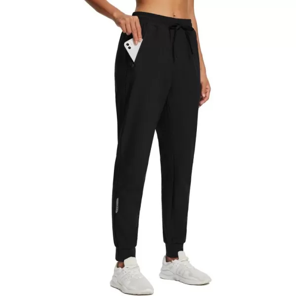 BALEAF Womens Hiking Pants Joggers Workout Athletic Lightweight Quick Dry Zipper PocketsBlack02