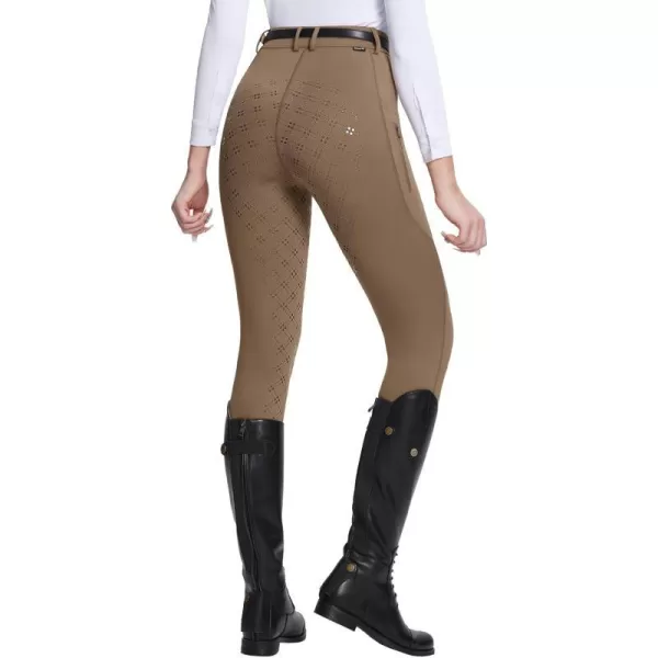 BALEAF Womens Horse Riding Pants Full Seat Riding Breeches Equestrian Tights Horseback Silicone Zipped PocketBrown