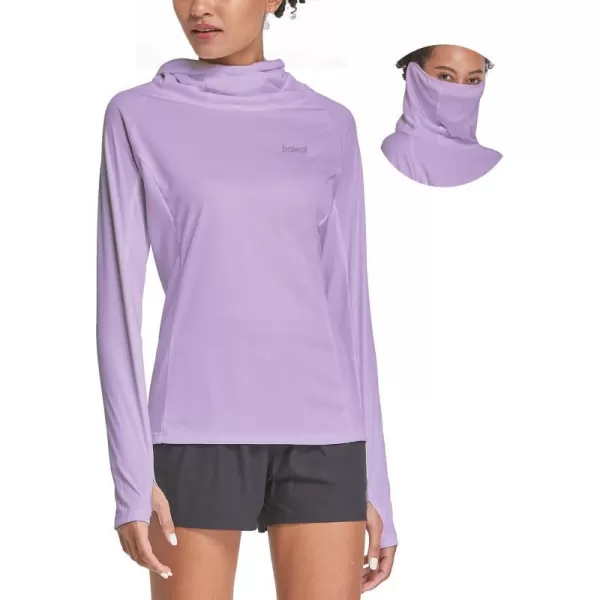 BALEAF Womens Long Sleeve Rash Guard with Face Cover UPF 50 Swim Shirts Sun Hoddie Lightweight Quick Dry Hiking Tops03purple