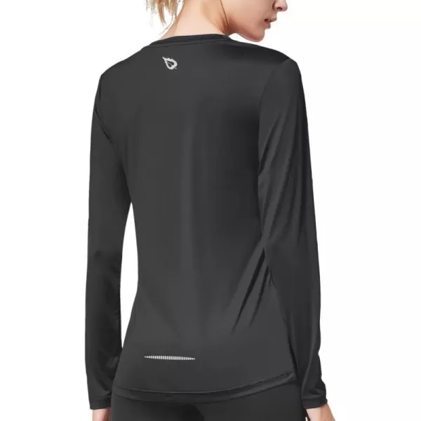 BALEAF Womens Long Sleeve Running Shirts Workout Tops Athletic Active Quick Dry Soft LightweightAblack