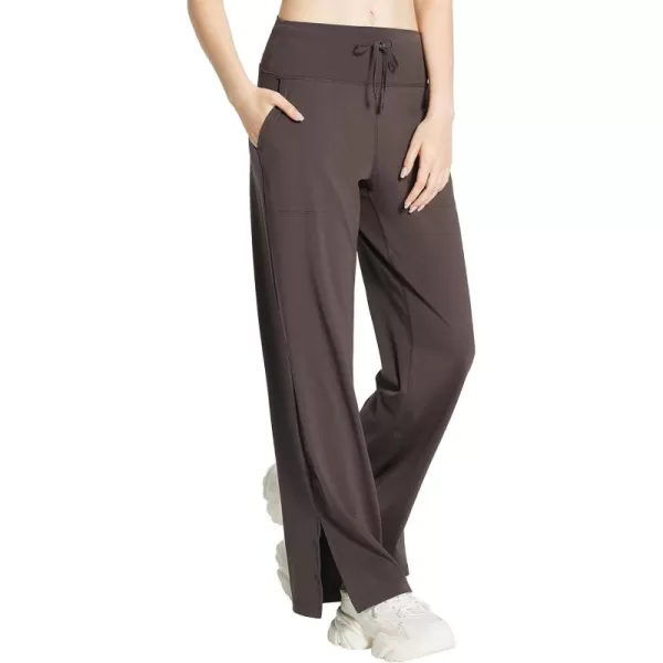 BALEAF Womens Loose Yoga Pants Wide Leg Athletic Pants High Waisted Casual Lounge Drawstring Sweatpants with PocketsBrown