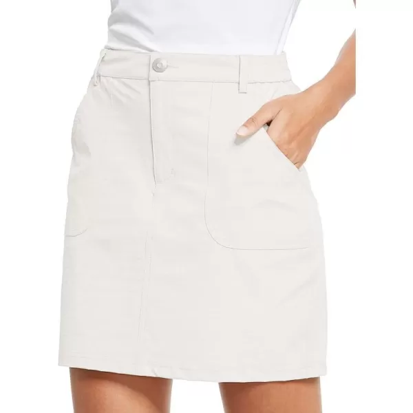 BALEAF Womens Outdoor Skort UPF 50 Active Athletic Skort Casual Skort Skirt with Zip Pockets Hiking GolfCreamy White