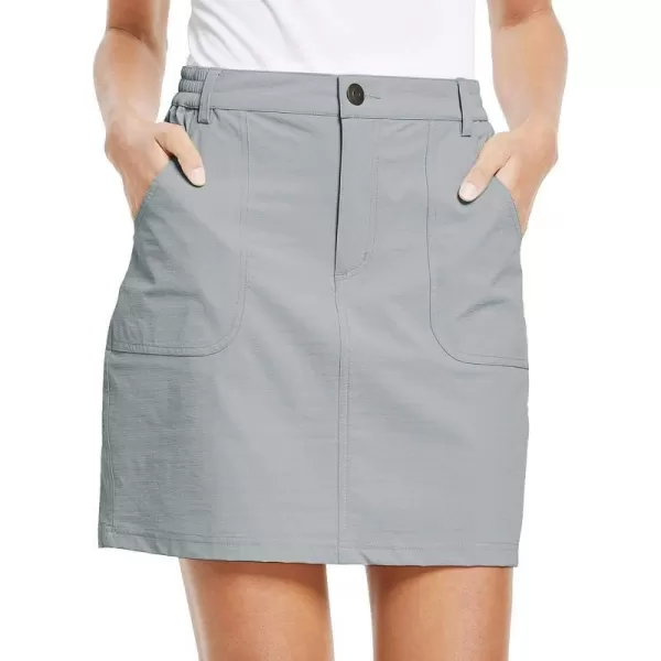 BALEAF Womens Outdoor Skort UPF 50 Active Athletic Skort Casual Skort Skirt with Zip Pockets Hiking GolfGray