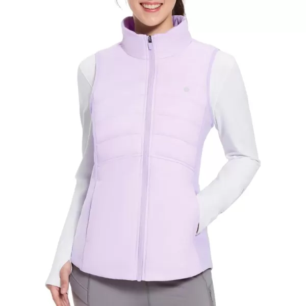 BALEAF Womens Outwear Puffer Vest Warm Lightweight Water Resistant with Zip Pocket Sleeveless for Winter Hiking RunningDark Lavender