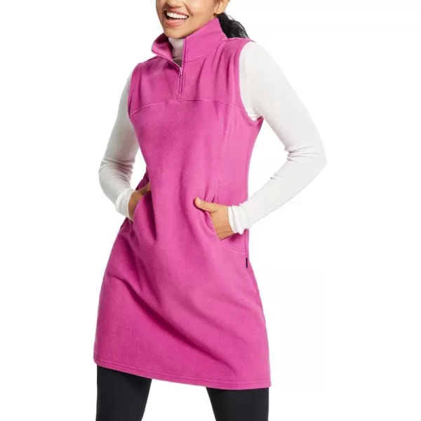 BALEAF Womens Polar Fleece Dress Long Vest Sweatshirt Tunic Dress Quarter Zip Pullover Winter Outfits PocketPink