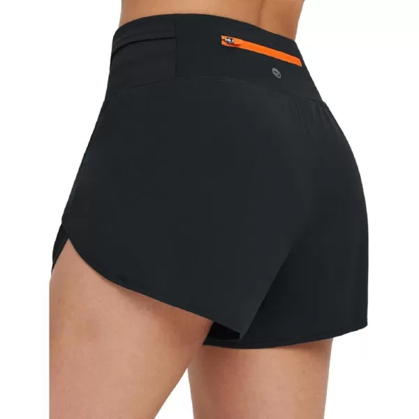 BALEAF Womens Quick Dry Athletic Running Shorts with Liner 3 Workout Sports Shorts Zipper PocketBlack