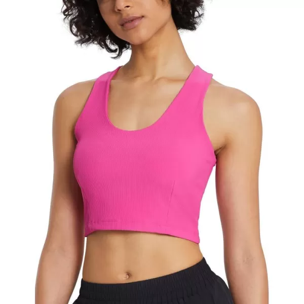 BALEAF Womens Ribbed Cropped Tank Tops Sleeveless Cropped Tops Double LayeredFuchsia Fedora