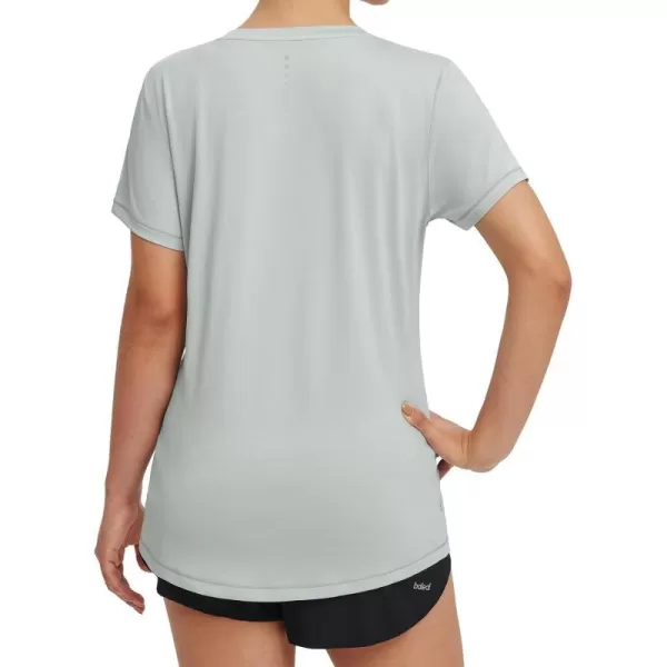 BALEAF Womens Running Shirts Short Sleeve Workout Tops Quick Dry Sun Protection TShirts Athletic Hiking UPF 50 TeeGray