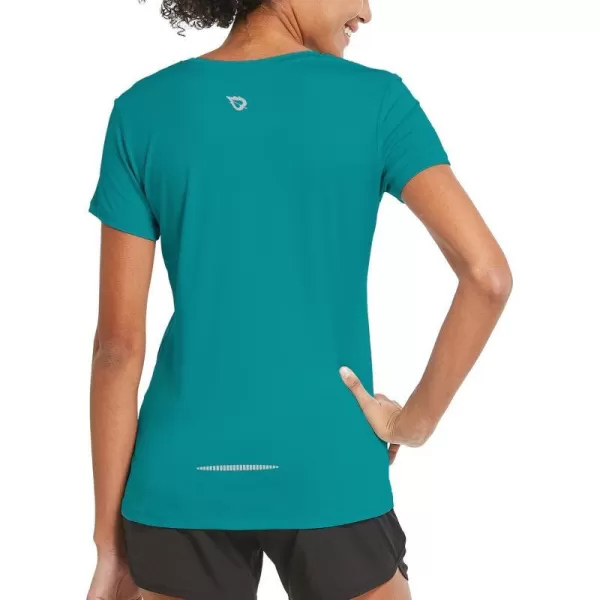 BALEAF Womens Short Sleeve Running Workout Shirts Athletic Tops Lightweight Quick Dry Training Yoga CrewneckTeal