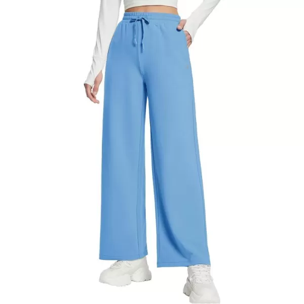 BALEAF Womens Straight Wide Leg Sweatpants High Waisted Athletic Casual Pants Lounge Loose WorkoutLight Blue