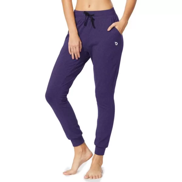 BALEAF Womens Sweatpants Cotton Joggers with Pockets Lounge Sweat Pants Tapered Casual Running Workout YogaRegular Purple