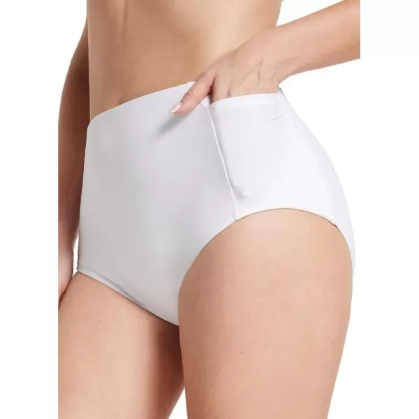 BALEAF Womens Swim Bottoms High Waisted Bikini Bottom Tummy Control Bathing Suit BottomsWhite