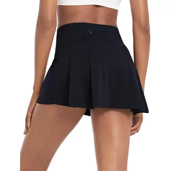 BALEAF Womens Tennis Golf Skort High Waisted Athletic Pleated Skirts 4 Pockets Running Sports Workout 13Solid Black