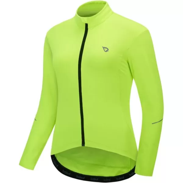 BALEAF Womens Thermal Cycling Jersey Long Sleeve Winter 4 Pockets Bike Fleece Jackets Windproof Reflevtive Cold Weather01fluorescent Yellow