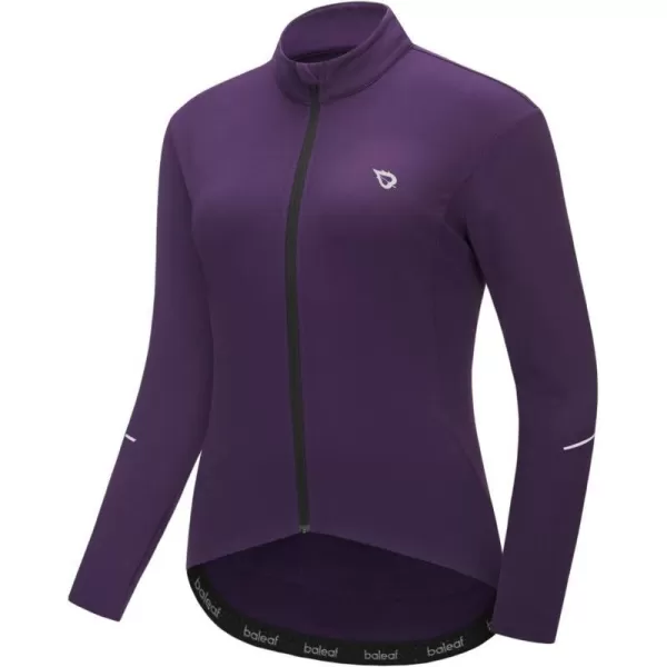 BALEAF Womens Thermal Cycling Jersey Long Sleeve Winter 4 Pockets Bike Fleece Jackets Windproof Reflevtive Cold Weather02purple