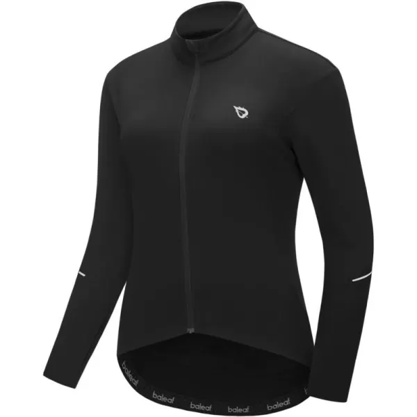 BALEAF Womens Thermal Cycling Jersey Long Sleeve Winter 4 Pockets Bike Fleece Jackets Windproof Reflevtive Cold Weather03black