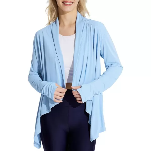 BALEAF Womens UPF 50 Beach Cover Up Lightweight Cardigan Sun Shirts Long Sleeve SPF Sun Wrap with Pocket OutdoorBlue