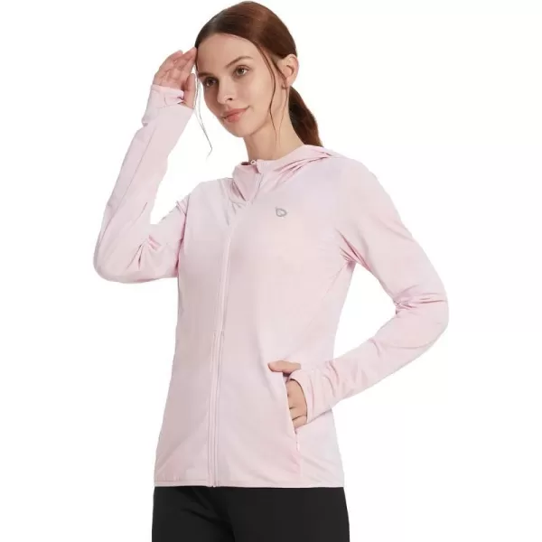 BALEAF Womens UPF 50 Sun Protection Jacket Hooded Cooling Shirt with Pockets Hiking Outdoor PerformanceDye Pink