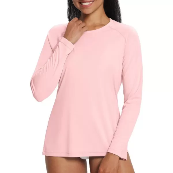 BALEAF Womens UPF 50 Sun Shirts Long Sleeve UV Protection Rash Guard Lightweight Quick Dry SPF Hiking Tops OutdoorA01seashell Pink