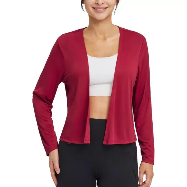 BALEAF Womens UPF 50 Sun Shirts SPF Elegant Shrugs Cardigan UV Protection Long Sleeve Clothing Lightweight Quick DryDark Red