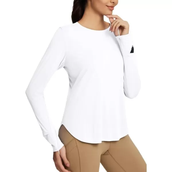 BALEAF Womens UPF 50 Sun Shirts UV Protection Long Sleeve Lightweight Quick Dry SPF Outdoor Hiking Running ClothingWhite