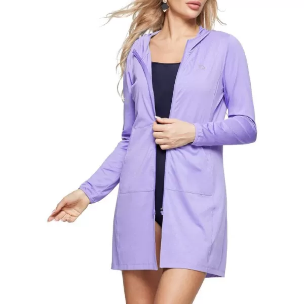 BALEAF Womens UPF 50 Swim Cover Up Beach Jackets SPF Sun Protection Long Shirt Swimsuit CoverupPurple