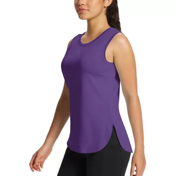 BALEAF Womens Workout Tank Tops Sleeveless Athletic Tennis Exercise Running Shirts with Side SlitPurple