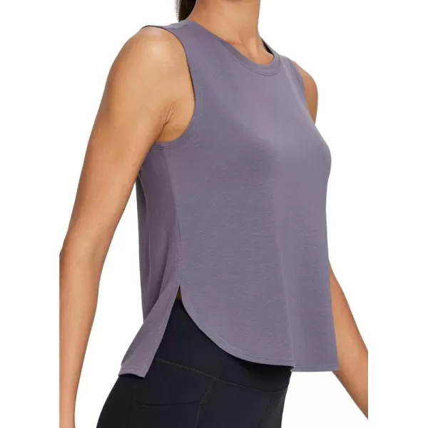 BALEAF Workout Tank Tops for Women Sleeveless Athletic Tops Flowy Soft Loose Fit Hip Length Running Shirts Gym Quick DryPurple