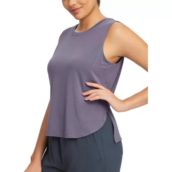 BALEAF Workout Tank Tops for Women Sleeveless Athletic Tops Loose Fit Running Shirts Quick Dry Exercise Gym ClothesPurple