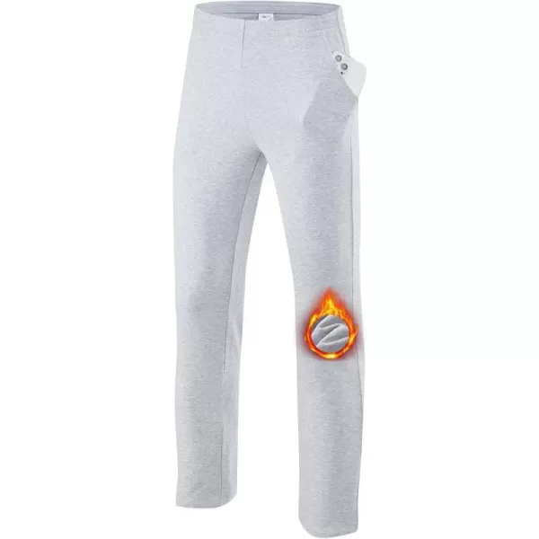 BALEAF Youth BoysGirls Fleece Lined Pants Athletic Winter Thermal Cotton Sweatpants Open Bottom with PocketsGray