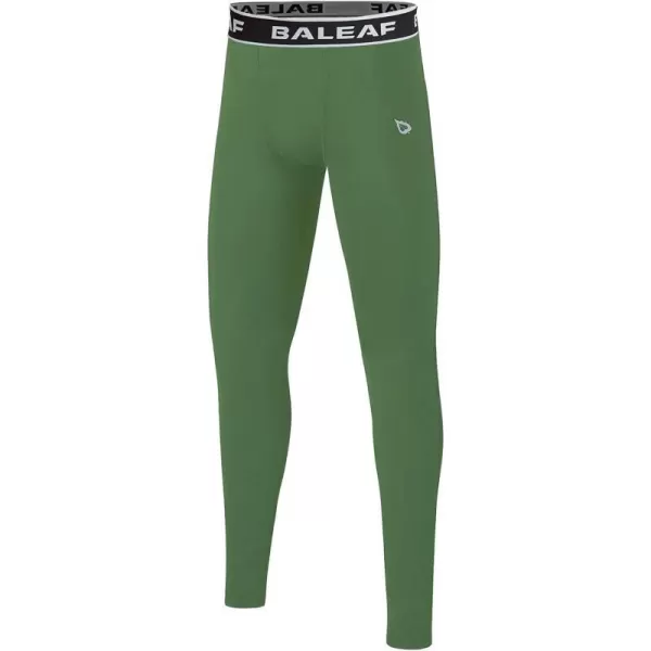 BALEAF Youth Compression Pants Boys Leggings Kids Baseball Pants Tights Base Layer Football Basketball SportsArmy Green