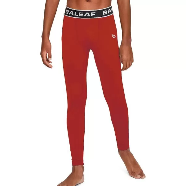 BALEAF Youth Compression Pants Boys Leggings Kids Baseball Pants Tights Base Layer Football Basketball SportsRed